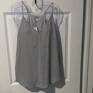 LOFT Monochrome Striped Sleeveless Top